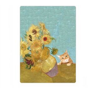 Van Gogh Vase of Sunflowers Cat Magnet